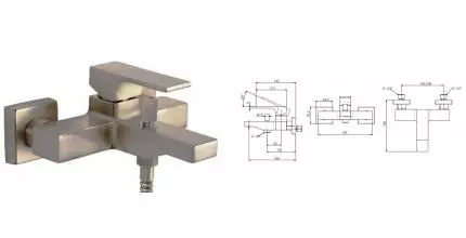 Смеситель для ванны «Remer» Absolute AU05NPO брашированный никель