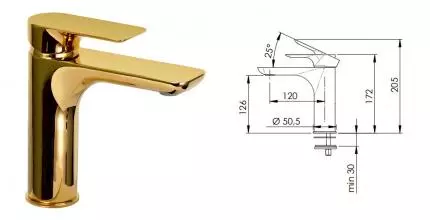 Смеситель для раковины «Remer» Infinity I11DO золото Смеситель для раковины «Remer» Infinity I11DO золото