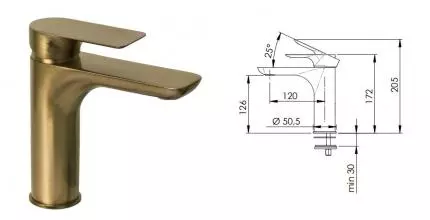 Смеситель для раковины «Remer» Infinity I11VO бронза