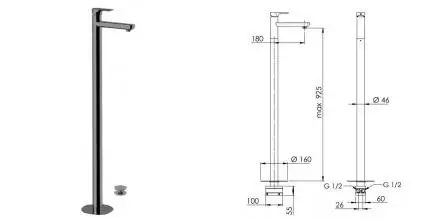 Смеситель для раковины «Remer» Infinity I18NPO с донным клапаном брашированный никель Смеситель для раковины «Remer» Infinity I18NPO с донным клапаном брашированный никель
