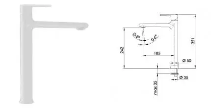 Смеситель для раковины «Remer» Vanity V11LBO белый матовый Смеситель для раковины «Remer» Vanity V11LBO белый матовый