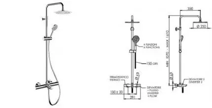 Душевая система «Remer» Elegance EQ34A8MPUFM25 с термостатом хром