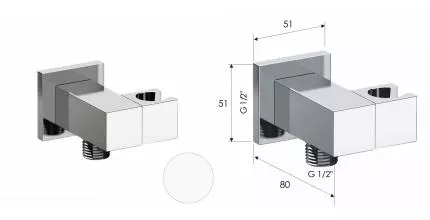 Держатель ручного душа с подключением шланга Remer 337SBO, белый матовый