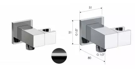 Держатель ручного душа с подключением шланга Remer 337SCFP, черный брашированный хром