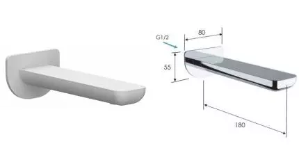 Излив к смесителю «Remer» Infinity 91IBI 18 белый
