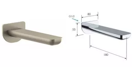 Излив к смесителю «Remer» Infinity 91INP 18 никель