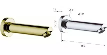 Излив к смесителю «Remer» Minimal 91MDO 18 золото