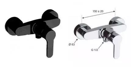 Смеситель для душа «Remer» Winner W33NO чёрный матовый Смеситель для душа «Remer» Winner W33NO чёрный матовый