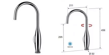 Смеситель для кухонной мойки «Remer» Touch BKT722 хром