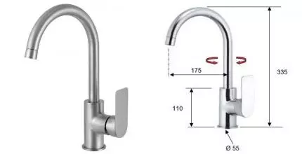 Смеситель для кухонной мойки «Remer» Infinity I72NPO брашированный никель Смеситель для кухонной мойки «Remer» Infinity I72NPO брашированный никель