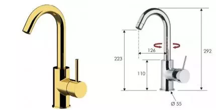 Смеситель для кухонной мойки «Remer» Style X72CDO золото Смеситель для кухонной мойки «Remer» Style X72CDO золото
