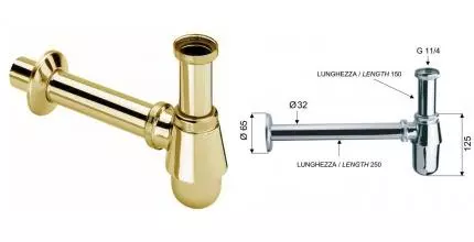 Сифон для раковины «Remer» 970Z114DO золото
