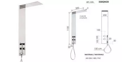 Душевая система «Remer» 330QM20 хром