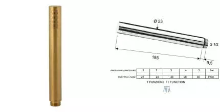 Ручная лейка «Remer» 317MMDS матовое золото Ручная лейка «Remer» 317MMDS матовое золото