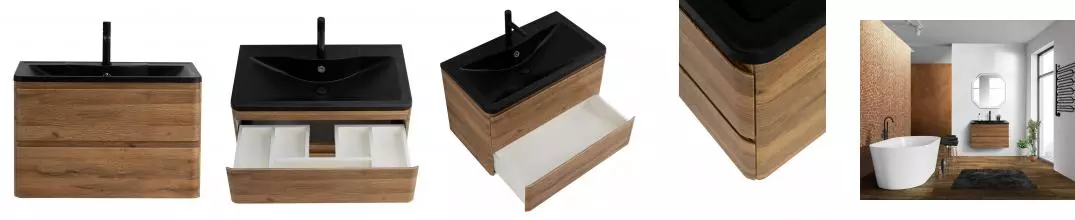 Тумба с раковиной «Belbagno» Albano 80 (BB800/455-LV-ART-ALR-NERO) подвесная Rovere Rustico Тумба с раковиной «Belbagno» Albano 80 (BB800/455-LV-ART-ALR-NERO) подвесная Rovere Rustico