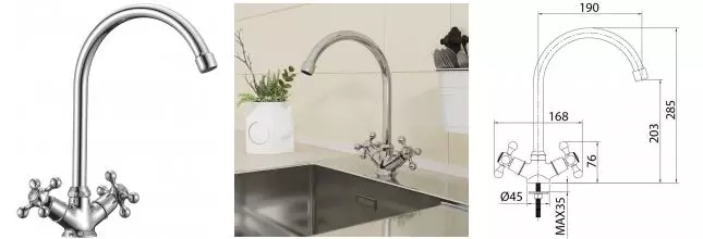 Смеситель для кухонной мойки «Milardo» Duplex DUPSB0JM05 хром Смеситель для кухонной мойки «Milardo» Duplex DUPSB0JM05 хром
