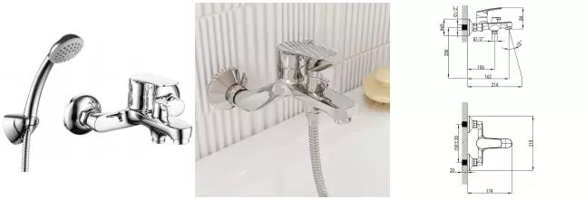 Смеситель для ванны «Milardo» Horizont HORSB02M02 хром