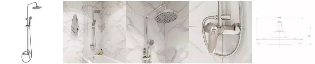 Душевая система «Milardo» Simp SIMSB1FM89 хром