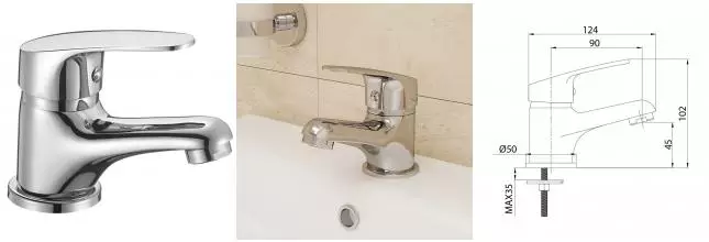 Смеситель для раковины «Milardo» Simp SIMSB00M01 хром