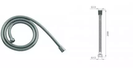 Душевой шланг «Milardo» 220S200M19 200 см хром Душевой шланг «Milardo» 220S200M19 200 см хром