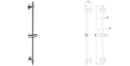 Штанга для душа «Milardo» Niagara NIA6500M17 хром