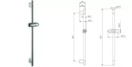 Штанга для душа «Milardo» 0706700M17 хром