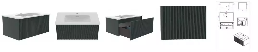 Тумба с раковиной «La Fenice» Terra 80 (Slim Line 80) подвесная Grigio Тумба с раковиной «La Fenice» Terra 80 (Slim Line 80) подвесная Grigio