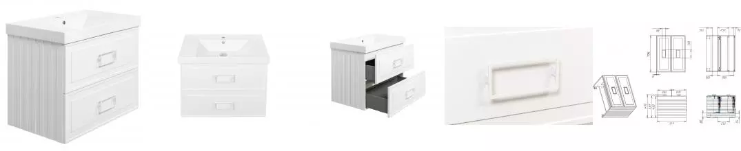 Тумба с раковиной «La Fenice» Cubo 80 twin (Cubo 80) подвесная Bianco ручки Bianco Тумба с раковиной «La Fenice» Cubo 80 twin (Cubo 80) подвесная Bianco ручки Bianco
