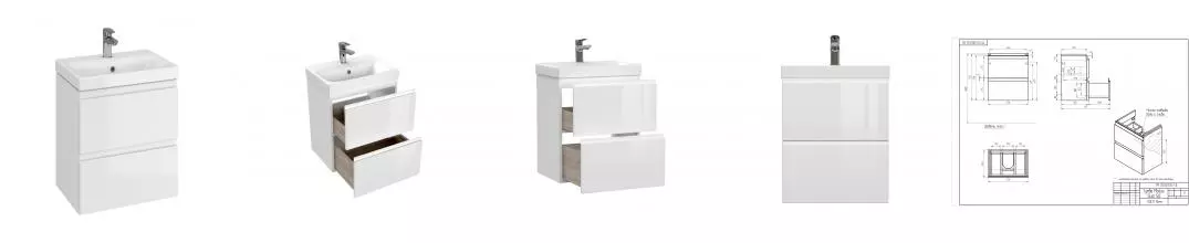 Тумба с раковиной «Cersanit» Moduo 50 Slim 64124 (Moduo 50 Slim) подвесная белая Тумба с раковиной «Cersanit» Moduo 50 Slim 64124 (Moduo 50 Slim) подвесная белая