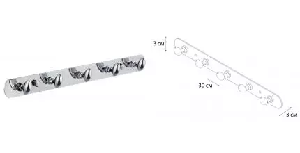 Планка с крючками «Fixsen» Equipment FX-1415 на стену хром