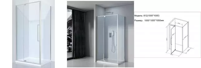 Душевой угол-ограждение «Black & White» S812 CC 100/100 прозрачный/хром универсальный без поддона Душевой угол-ограждение «Black & White» S812 CC 100/100 прозрачный/хром универсальный без поддона