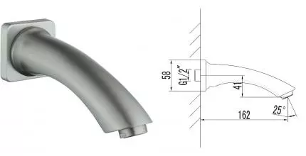 Излив к смесителю «Lemark» LM3781GM 16,2 графит