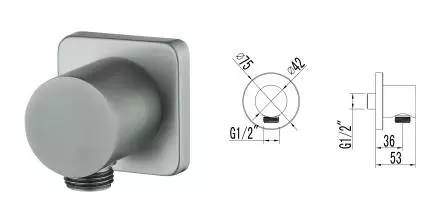 Подключение для душевого шланга «Lemark» LM3783GM графит Подключение для душевого шланга «Lemark» LM3783GM графит