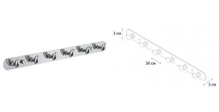 Планка с крючками «Fixsen» Equipment FX-1416 на стену хром