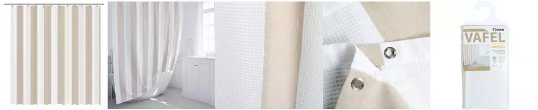 Штора для ванной «Fixsen» Vafel FX-5020A 180/200 бежевая