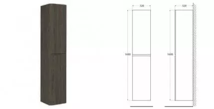 Пенал «Belbagno» Albano 32 подвесной Rovere Nature Grigio универсальный Пенал «Belbagno» Albano 32 подвесной Rovere Nature Grigio универсальный
