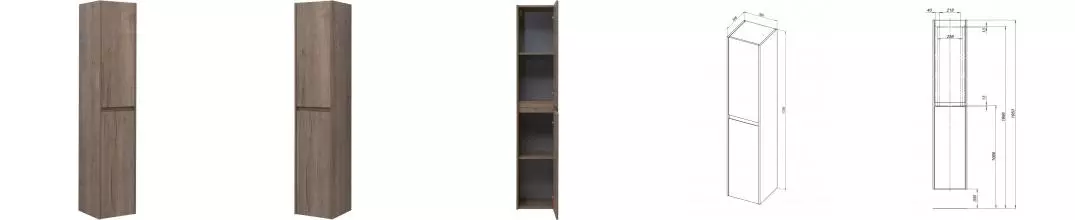 Пенал «Aquanet» Nova Lite 35 подвесной дуб крафт универсальный