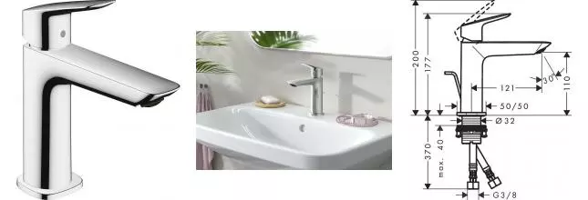 Смеситель для раковины «Hansgrohe» Logis 71251000 с донным клапаном хром Смеситель для раковины «Hansgrohe» Logis 71251000 с донным клапаном хром