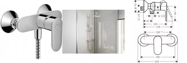 Смеситель для душа «Hansgrohe» Vernis Blend 71646000 хром