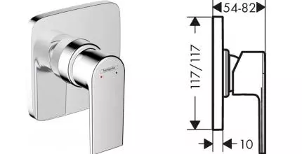 Внешняя часть смесителя «Hansgrohe» Vernis Shape 71658000 хром