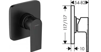 Внешняя часть смесителя «Hansgrohe» Vernis Shape 71658670 чёрная матовая Внешняя часть смесителя «Hansgrohe» Vernis Shape 71658670 чёрная матовая