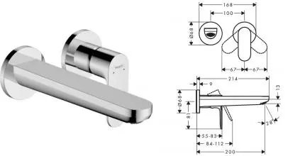 Внешняя часть смесителя «Hansgrohe» Rebris S 72528000 21,4 хром