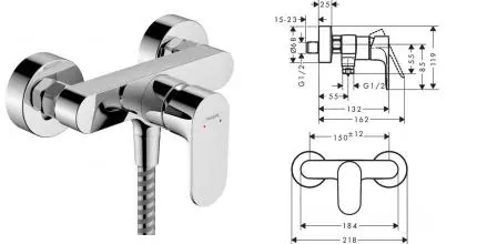 Смеситель для душа «Hansgrohe» Rebris S 72640000 хром