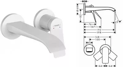 Внешняя часть смесителя «Hansgrohe» Vivenis 75050700 белая матовая