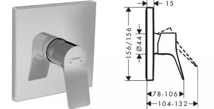 Внешняя часть смесителя «Hansgrohe» Vivenis 75615000 хром