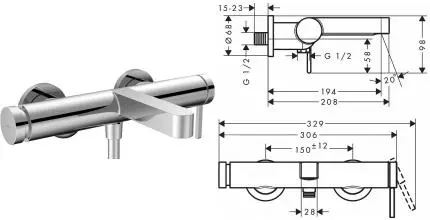 Смеситель для ванны «Hansgrohe» Finoris 76420000 хром Смеситель для ванны «Hansgrohe» Finoris 76420000 хром