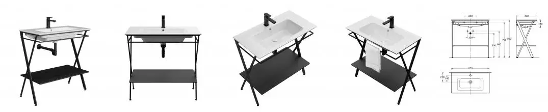 Консоль «Kerama Marazzi» Piano Next 85 (Piano 85) чёрная матовая