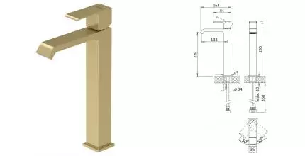 Смеситель для раковины «Cezares» PORTA-LC-SR с донным клапаном sunrise Смеситель для раковины «Cezares» PORTA-LC-SR с донным клапаном sunrise