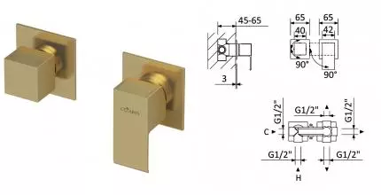 Смеситель для душа «Cezares» PORTA-VDIM3-M-SR sunrise Смеситель для душа «Cezares» PORTA-VDIM3-M-SR sunrise