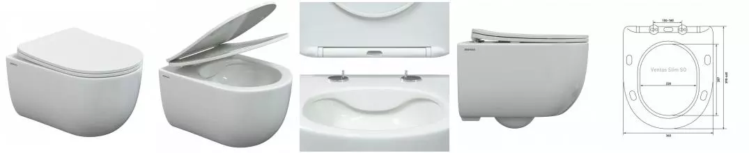 Подвесной унитаз «Berges Wasserhaus» Ventas Rimless 082135 белый с сиденьем дюропласт с микролифтом белое Подвесной унитаз «Berges Wasserhaus» Ventas Rimless 082135 белый с сиденьем дюропласт с микролифтом белое